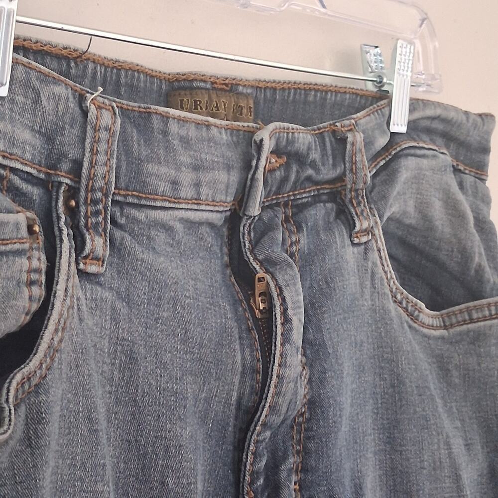 Urban Star Men's Blue Jeans Size 38x34 Distressed Grunge Bleach Wash Relaxed